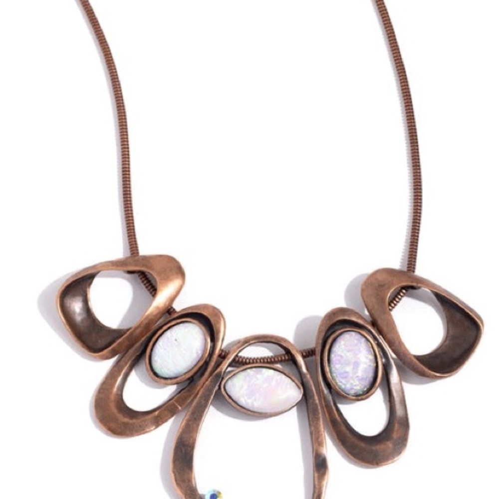 Elegant Bronze and Opal Necklace